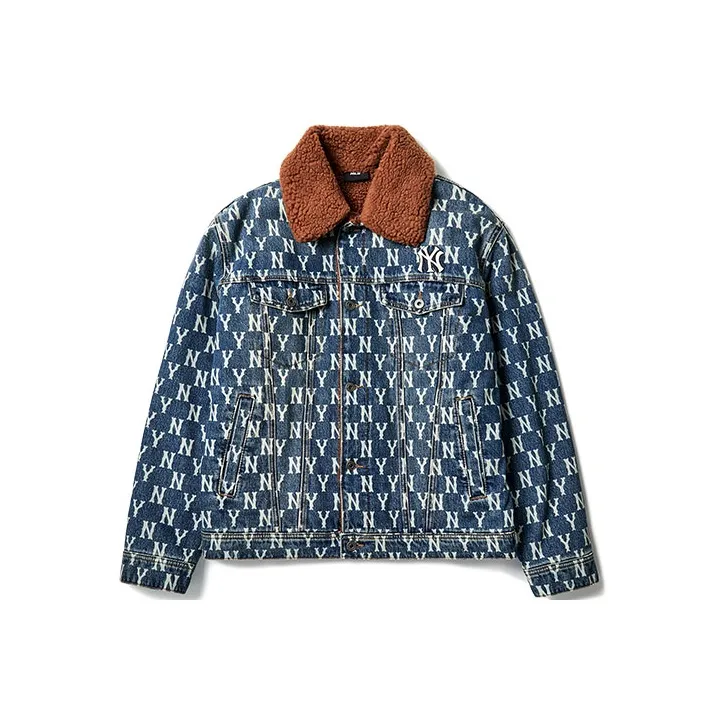 MLB Mlb Old Flower Denim Jacket Unisex Denim Blue-0