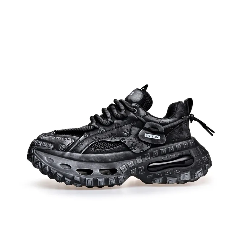 PT'SON Breathable Lightweight Height Increasing Low Top Chunky Sneakers Men's-0
