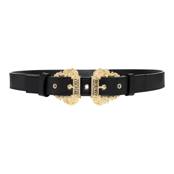 VERSACE Logo Engraved Double-Buckle Belt