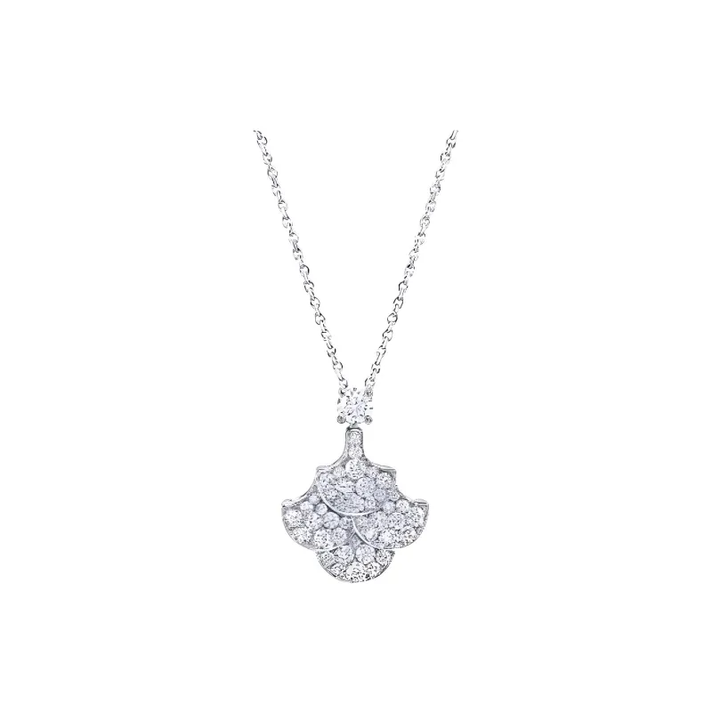 Graff 18K White Gold Necklaces Women's Silver-1