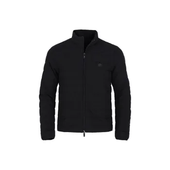EMPORIO ARMANI Quilted Nylon Full zip Down Jacket With Eagle Logo Patch