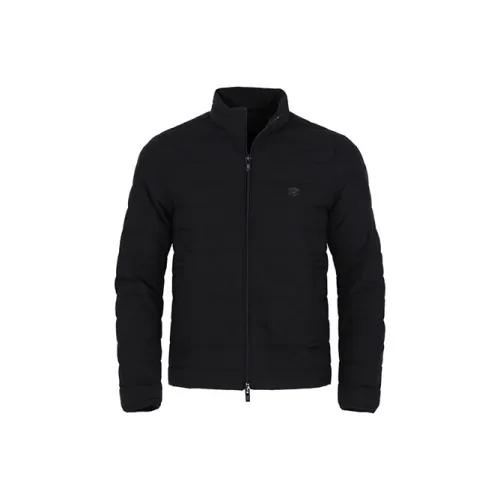 EMPORIO ARMANI Quilted Nylon Full zip Down Jacket With Eagle Logo Patch