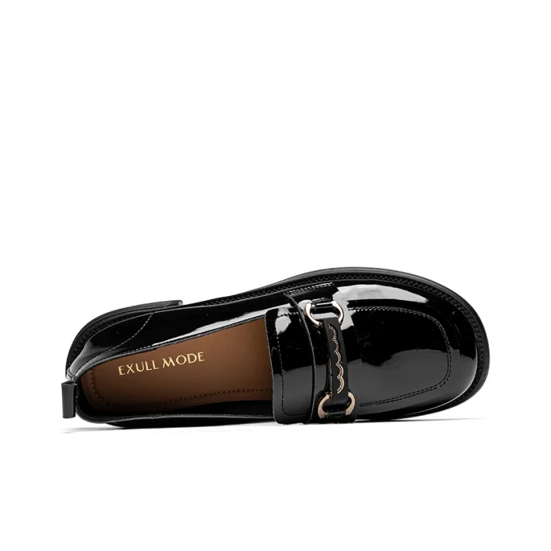 EXULL Q Loafers 3CM Women's Bright Black-2