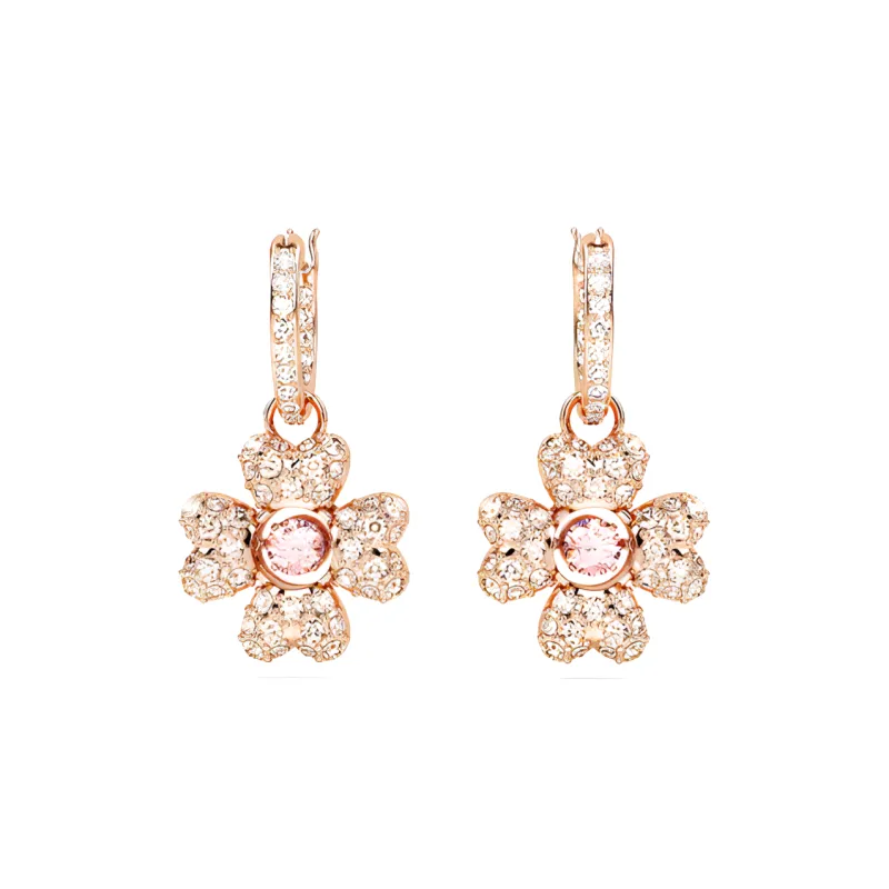Swarovski Cubic Zirconia Earrings Women's Rose Gold-2