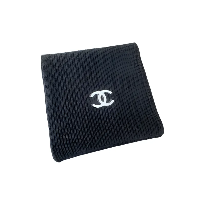 CHANEL Knit Scarves Unisex Black-1