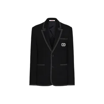 Valentino VLogo Signature Single-Breasted Straight Hem Blazer