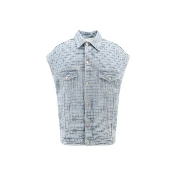 Givenchy 4G Denim Oversized Sleeveless Jacket