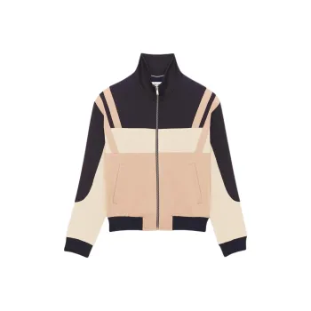 SAINT LAURENT Panelled High Neck Zipped Bomber Jacket