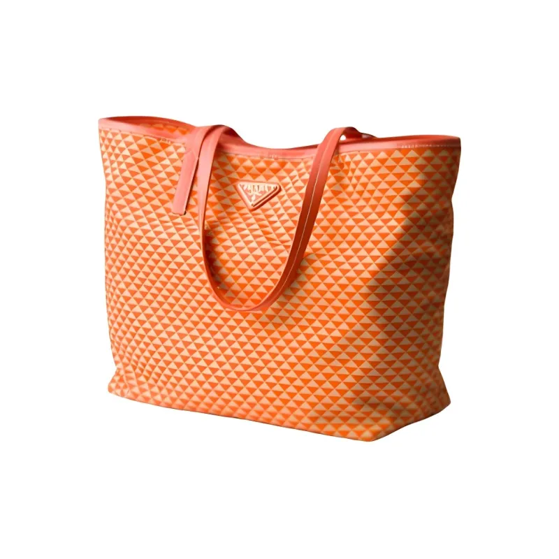PRADA Recycled Nylon Tote Bag Shopping Bag Shoulder Bags Women's Orange-1