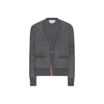 THOM BROWNE V neck Chunky knit Cardigan