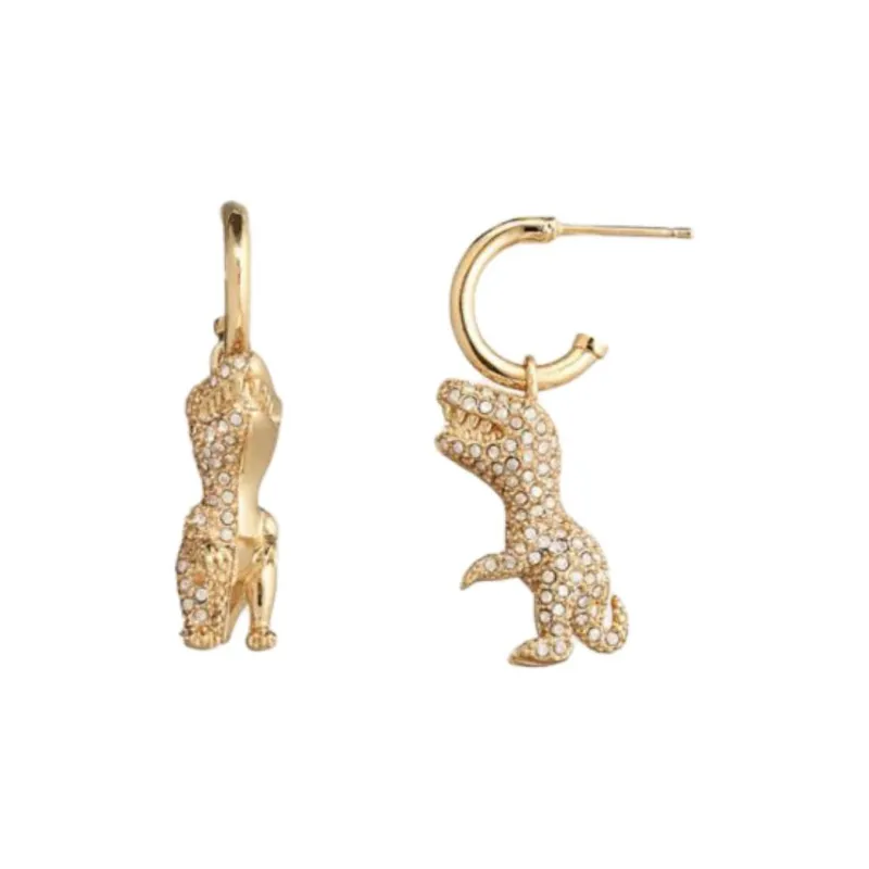 COACH Brass Plated, Crystal, Sterling Silver Earrings Women's Gold-0