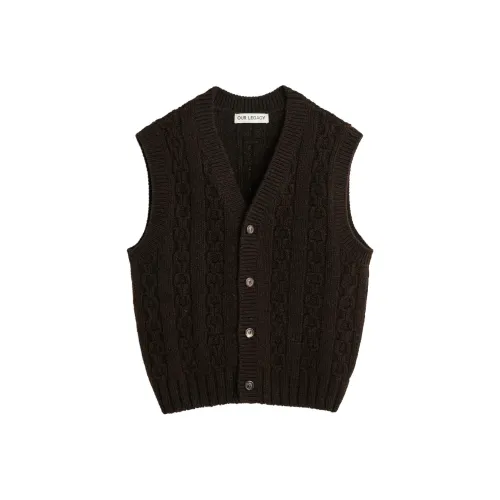 OUR LEGACY V-neck Wool Cable-knit Vest
