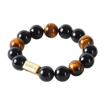 FOUNDIN Natural Tiger's Eye Stone Bracelets Unisex