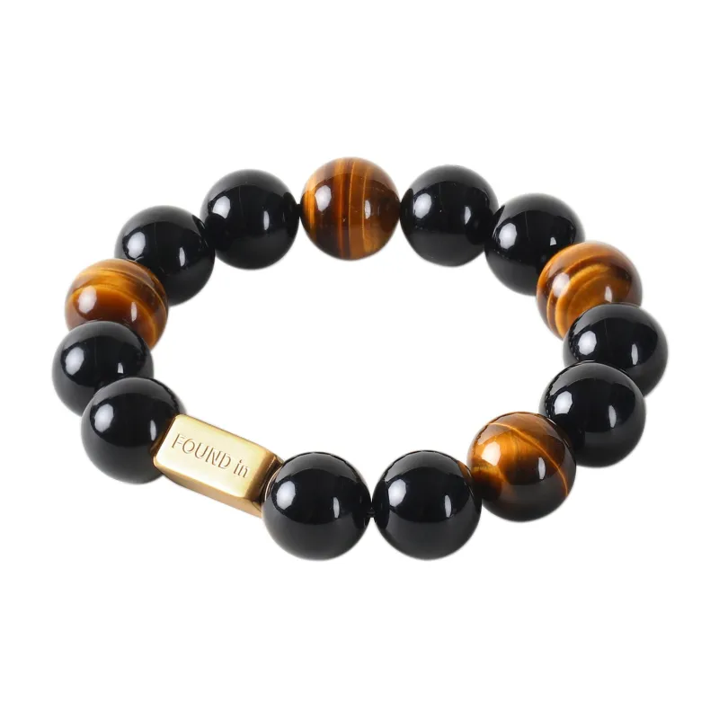 FOUNDIN Natural Tiger's Eye Stone Bracelets Unisex-0