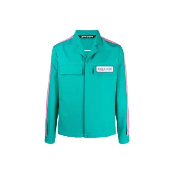 PALM ANGELS Paradise Embroidered Concealed Fastened Overshirt