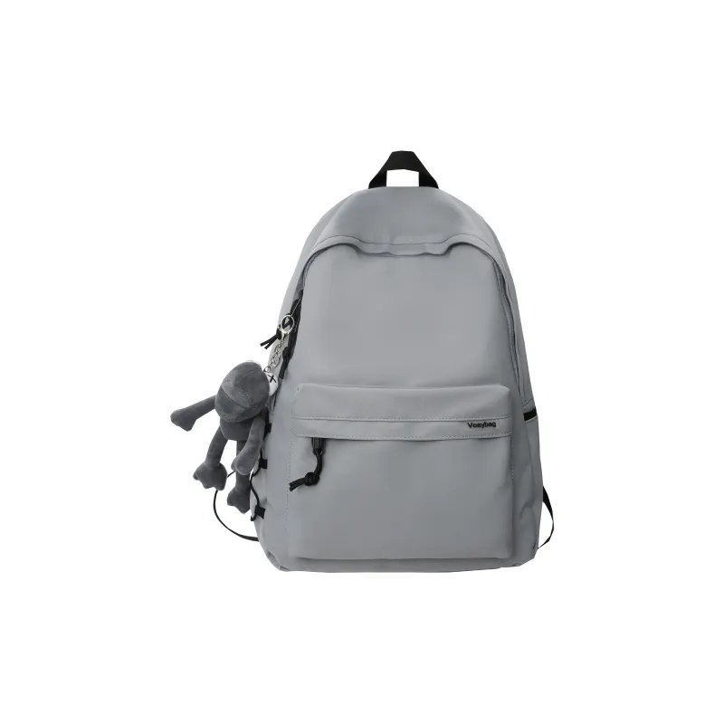 OUZIHUANG Nylon Backpack Unisex Black/White/Pink/Gray-11