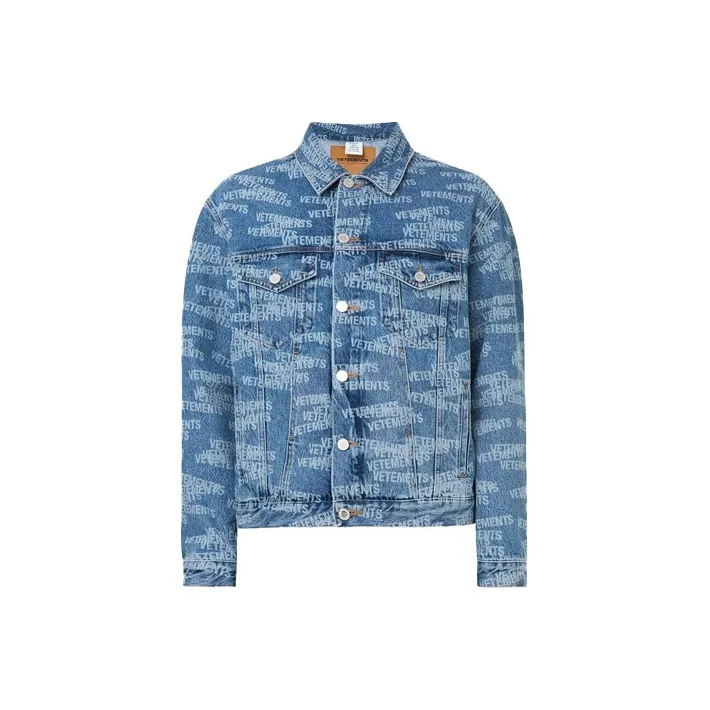 Vetements Denim Jackets Men Light Blue-0