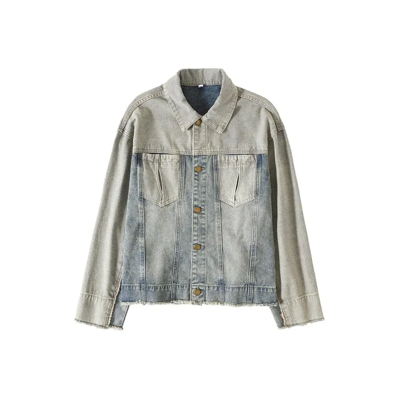 Crying Center Denim Jackets Unisex Blue-0