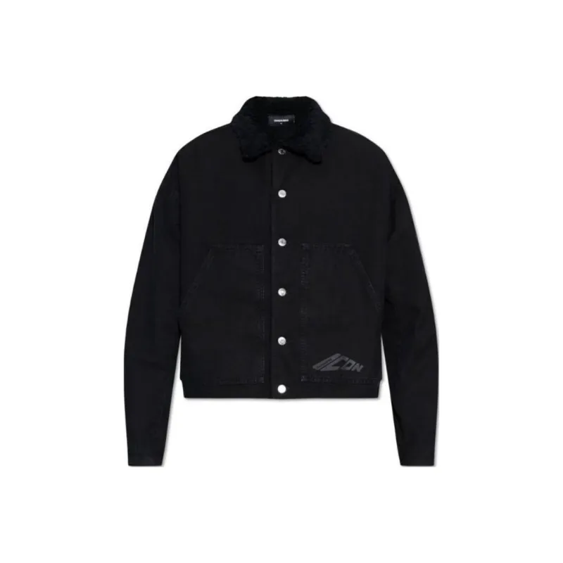Dsquared2 Logo Printed Buttoned Jacket-0