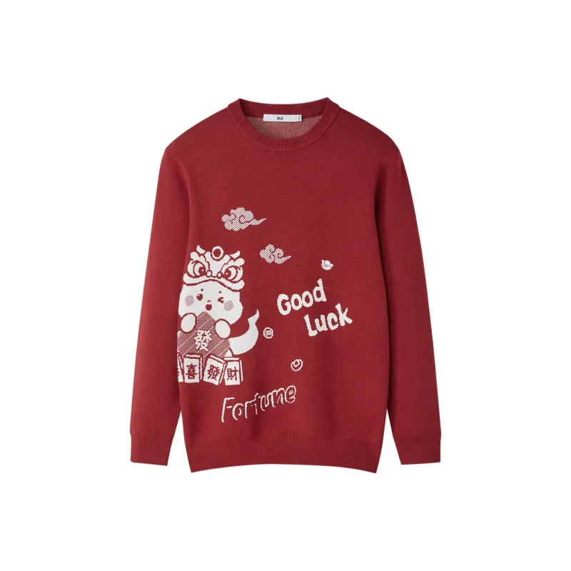 HLA Snake Year Celebration Collection Knitwear Men's Red Pattern-0