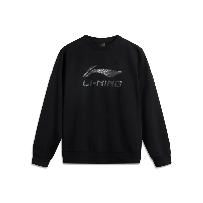 LiNing Sports Life Collection Sweatshirt Unisex Matte Black Black Logo Pattern-0