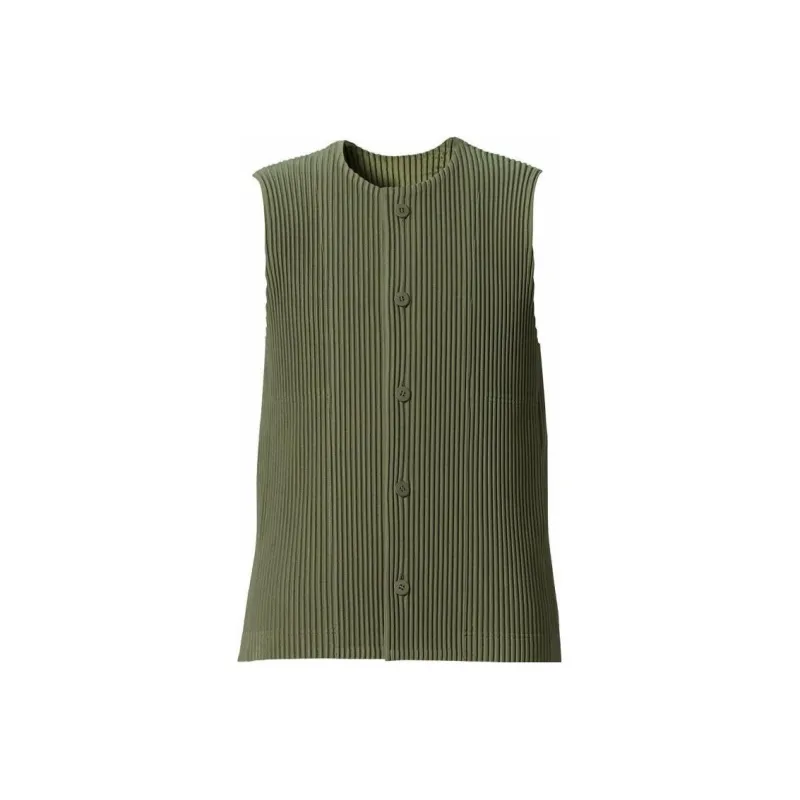 Homme Plissé Issey Miyake Vests Men Green-0