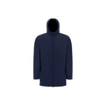 HERNO Long Sleeved Zip-Up Hooded Drawstring Raincoat