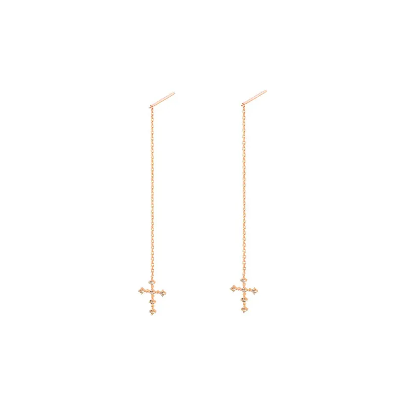 FJ 925 Sterling Silver Drop Earrings Women's-2