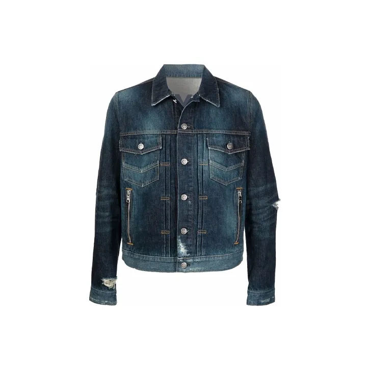 BALMAIN FW21 Denim Jacket Men's Dark Blue-0