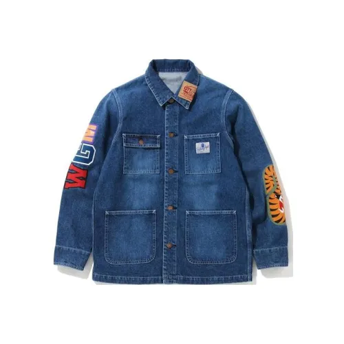 A BATHING APE Shark Denim Coverall Jacket