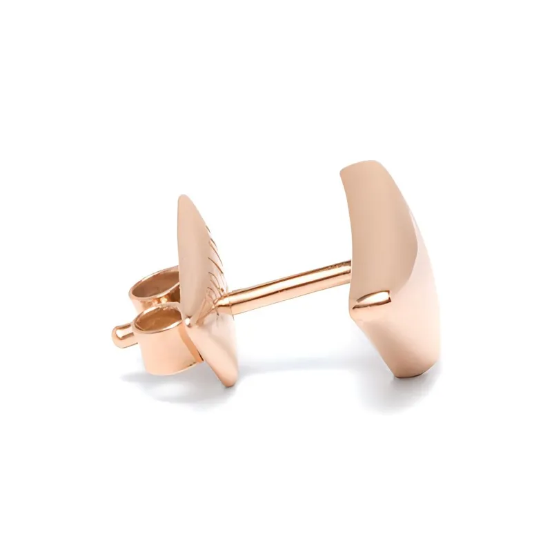 PRADA Karat Gold Stud Earrings Women's Rose Gold-3