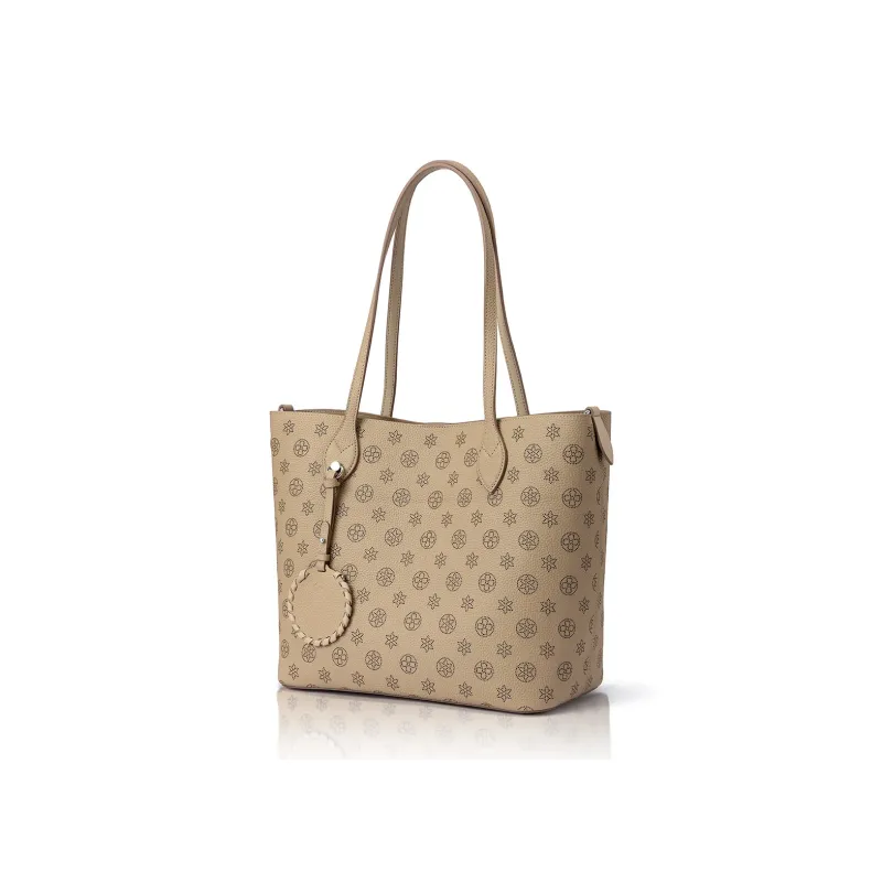 ROBERTA DI CAMERINO Cow Leather Tote Bag, Shoulder Bag Large Size Women's Classic Black/Elephant Gray-6