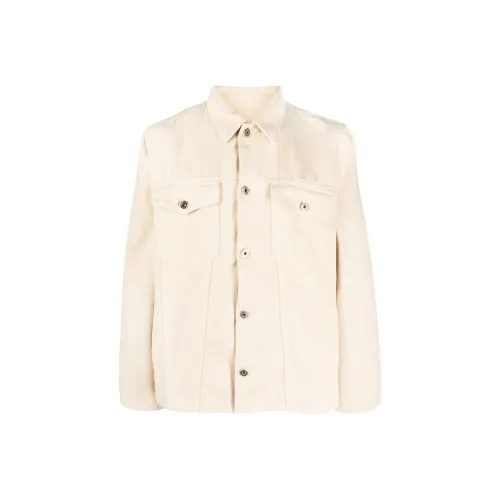 OFF WHITE Motif Embroidered Buttoned Denim Jacket