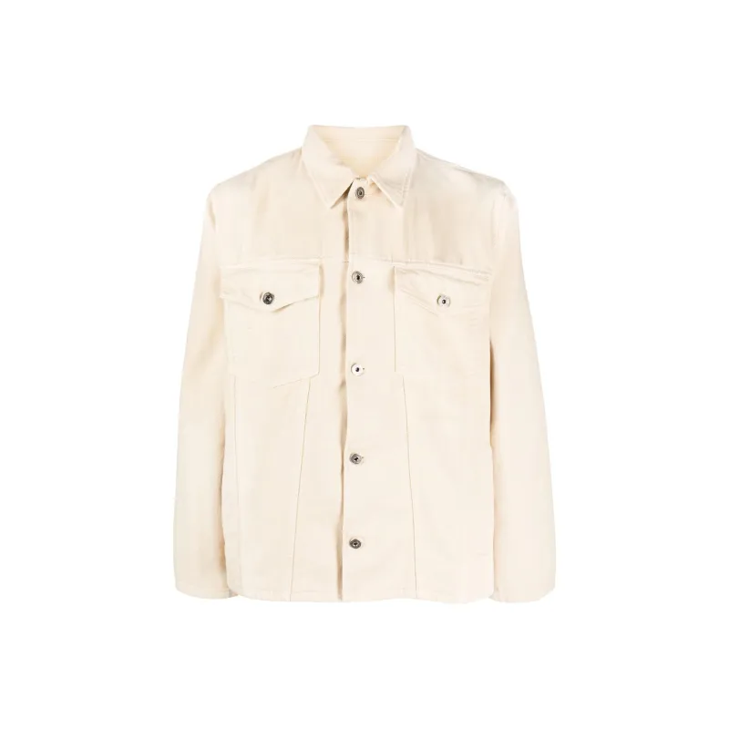 OFF WHITE Motif Embroidered Buttoned Denim Jacket-0
