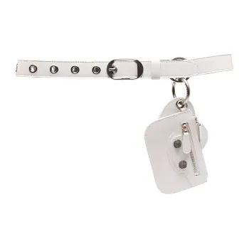 Balenciaga Heart-Shaped Pendant Pin Buckle Leather Belts Women's White Width: 2.5CM