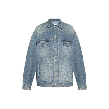Balenciaga SS23 Denim Jacket Loose Fit Style Men's Blue