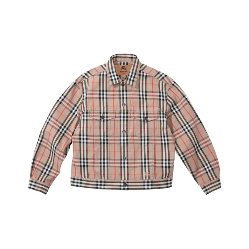 Supreme Burberry Denim Trucker Jacket-2