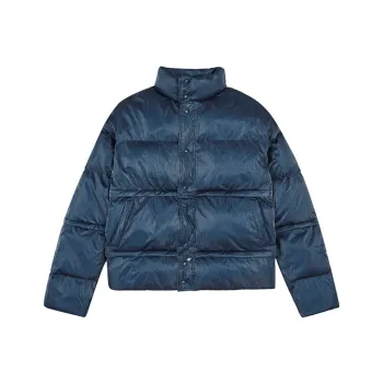 BLINDNOPLAN Solid Color Stand Collar Loose Fit Thickened Puffer Jacket Unisex Blue