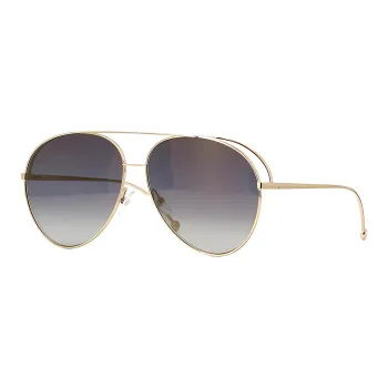 FENDI Titanium Alloy Aviator Sunglasses Unisex Gold