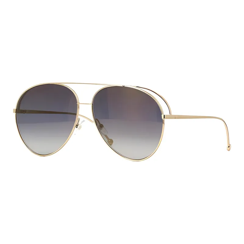FENDI Titanium Alloy Aviator Sunglasses Unisex Gold-0