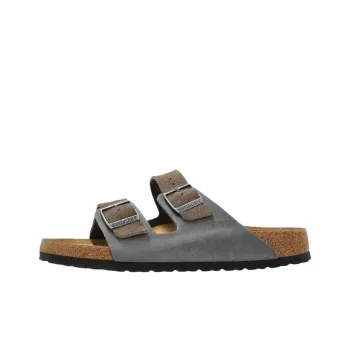 Birkenstock Rubber Sole Abrasion Resistant Slide Slippers Men's Gray Brown Regular Loose Fit