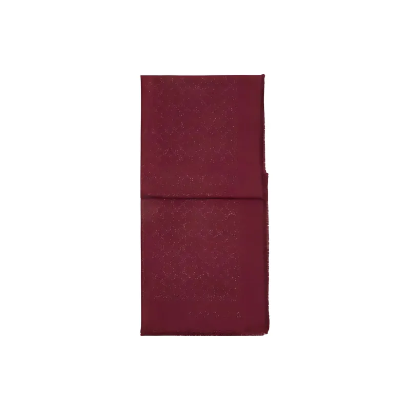 COACH Sheep Wool Viscose Polyester Metal Coated Fiber Knit Scarves Unisex Red-0