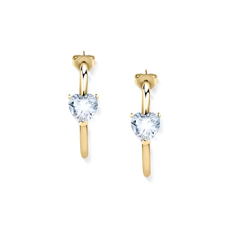 CHIARA FERRAGNI Brass Zircon Earrings Women's Gold-1