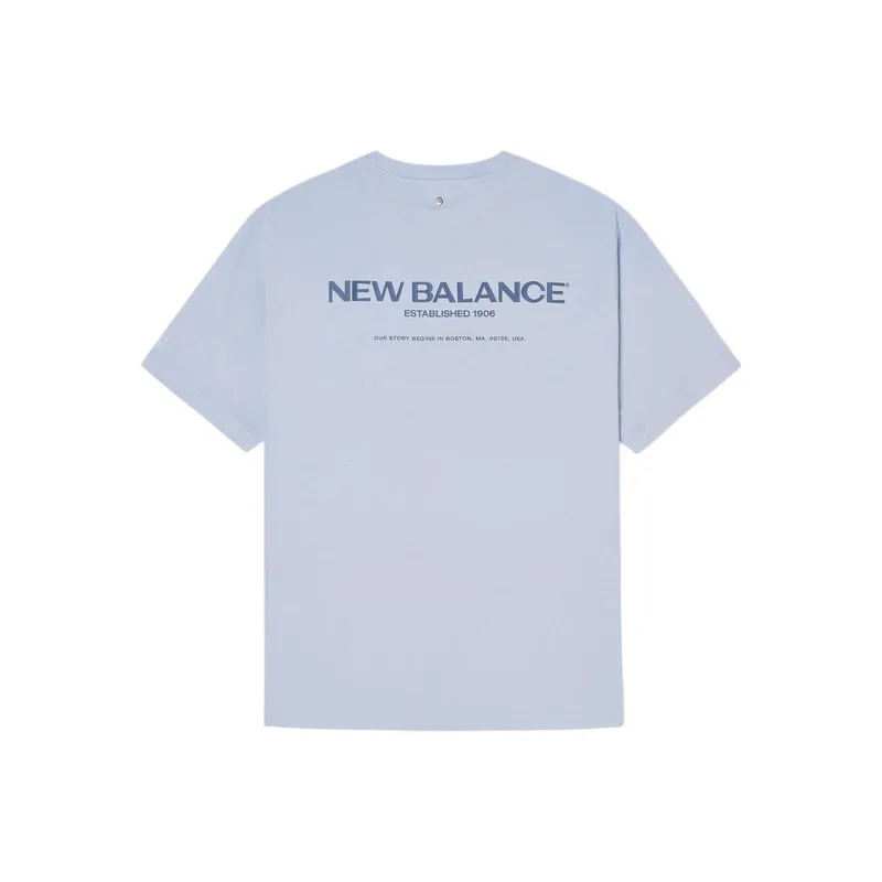 New Balance FROZENSEMI OVER FIT T Shirt Men's Light Blue-1