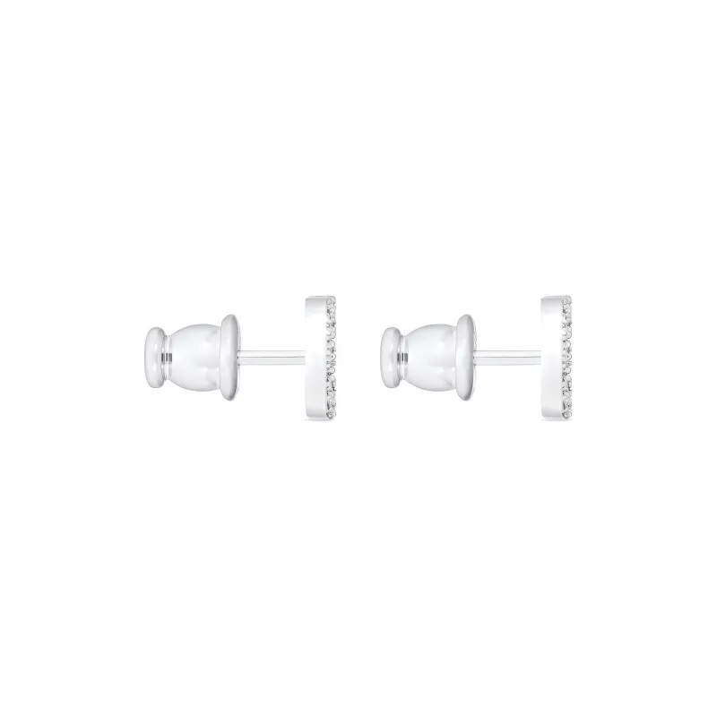 DIOR Metal, Crystal Stud Earrings Women's Silver-2