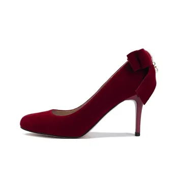 TADSW Slim Heel High Heels 10cm Women's Burgundy