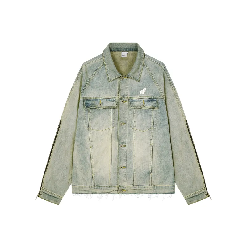 KREATE DENIM Washing Process Series Denim Jacket Unisex Yellow Mud Denim-0