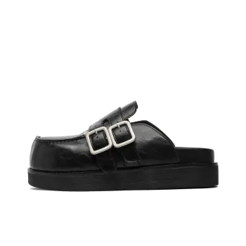 JIETEGONGYANG Rubber Sole Odor Resistant Abrasion Resistant Slip Resistant Closed Toe Slippers Men's Black
