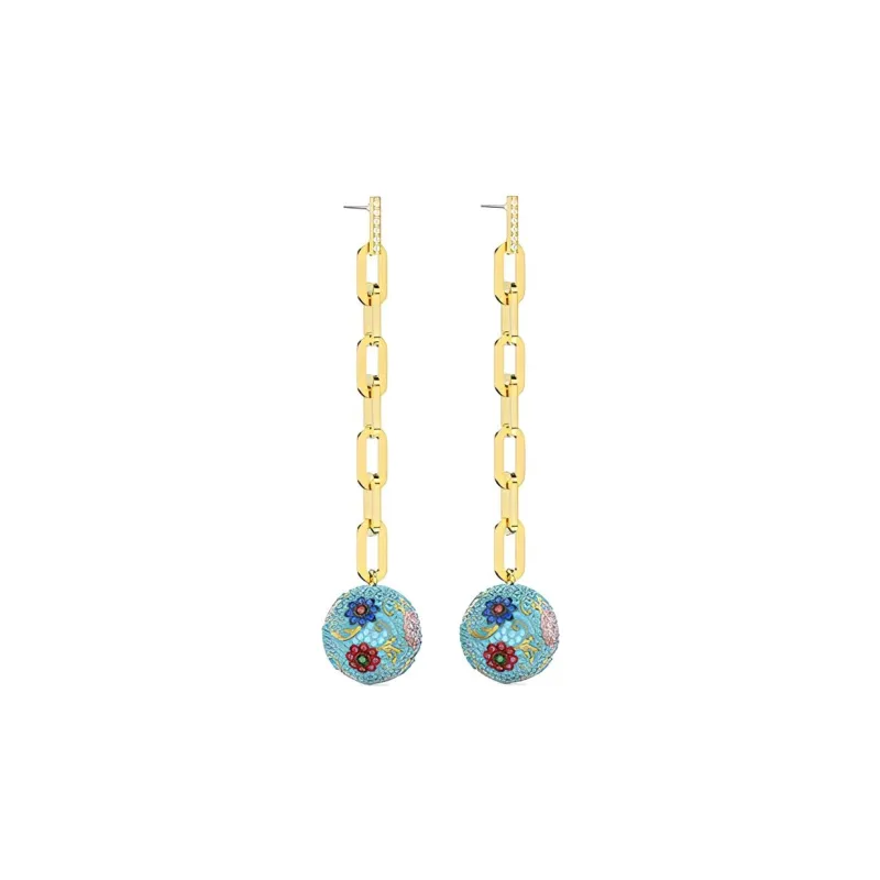 Swarovski Flower Of Fortune Earrings Women's Gold Plated-1