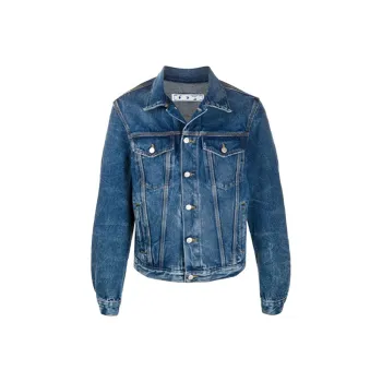 OFF WHITE FW20 Denim Jackets Men Dark Blue
